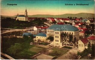 1916 Veszprém, Külváros a Dávidikummal. Ludassyné kiadása (fa)