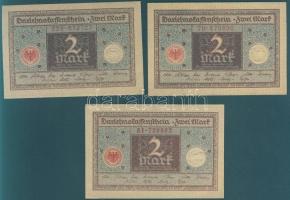 Német Birodalom / Weimari Köztársaság 1920. 2M (3x) T:I,I-