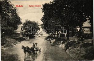 1910 Miskolc, Szinva patak részlete, lovaskocsi. Fodor Zoltán kiadása