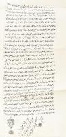 1775 Mehmed Hotin-i pasa és Mehmed Tahir Aga török főtárgyaló arab írásos török nyelvű levelei báró ...
