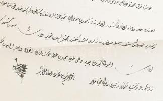1775 Mehmed Hotin-i pasa és Mehmed Tahir Aga török főtárgyaló arab írásos török nyelvű levelei báró ...