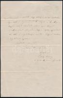 1870 Pulszky Ferenc (1814-1897) politikus régész múzeumigazgató kétoldalas autográf levelek Liszkaue...