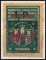 Sopron város törvénykezési illeték (1K/1P/200P) No. 43