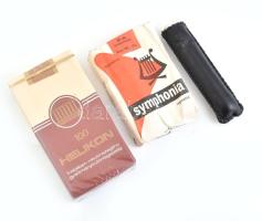 Symphonia és Helikon 100 régi cigaretták, bontatlan csomagolásban, + piezzós tölthető öngyújtó