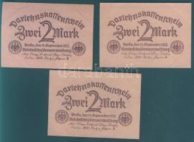 Német Birodalom / Weimari Köztársaság 1922. 2M (3x) T:I-