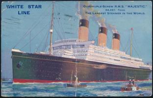 1928 Molnár Ferenc író (1878-1952) képeslapja egy hajóról saját kézzel írt soraival Molnár Géza írón...