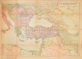 cca 1930 A Közel-Kelet nagyméretű térkép. Kókai Lajos kiadása 80x120 cm