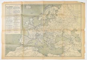 cca 1940 A mai Európa országai térkép, szélén kis szakadással 80x60 cm