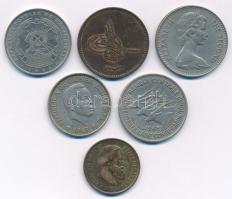 Vegyes 6db-os érme tétel, közte Brazília 1869. 20R bronz + Guinea 1969. 50P Cu-Ni + Közép-Afrikai Ál...