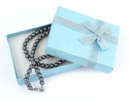 Hematit gyöngysor díszdobozban 42 cm