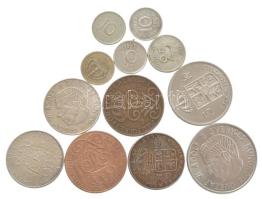 Svédország 1938-1972. 10ö-5Kr (12db/11xklf) közte több Ag érme T:1--2- patina Sweden 1938-1972. 10 Öre - 5 Kroner (12pcs/11xdiff) with several Ag coin among them C:AU-VF patina