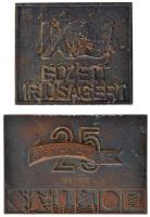 5 darabos bronz és fém sport emlékérem és emlékplakett tétel, közte 1976. "Edzett Ifjúságért / ...