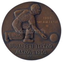 1950. Budapesti Tekéző Alszövetség egyoldalas öntött bronz emlékérm. Szign.: MF (78mm) T:1-