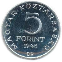 1948. 5Ft Ag "Petőfi" Artex utánveret kapszulában T:1- (PP) 
Adamo EM1