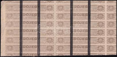 Szivarkapapír adójegy ívdarabban, függőleges érvénytelenítő csíkokkal