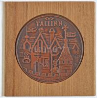 Észtország 1970. Tallinn kétoldalas bronz emlékérem, Szign.:H.Valk, fa éremtartó tokban (58mm) T:1- Estonia 1970. Tallinn two-sided bronze commemorative medallion, Sign.:H.Valk in wood case (58mm) C:AU