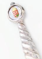 "Magyar Ellenállók, Antifasiszták Szövetsége" emlék tőr, dobozban. Ezüstözött fém, h: 31 c...