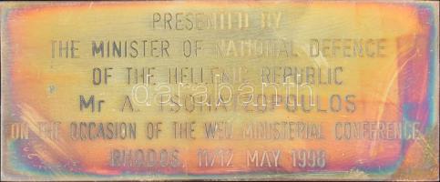 Ezüst (Ag) oljaág, jelzett, nettó: 90g, h: 36 cm. (Az olajfa ága "katinos" a bölcsesség, a...