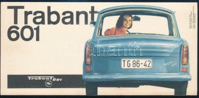 1964 Trabant 601, kihajtható, képekkel illusztrált, magyar nyelvű ismertető prospektus. VEB Sachsenr...