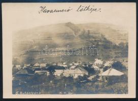 cca 1914-1918 Havasmező (Ruszpolyána / Ruspoiana, Máramaros, Erdély) látképe az I. világháború idején, feliratozott fotó, 12x8,5 cm
