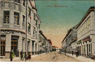 1922 Baja, Báró Eötvös utca, Goldschmidt és Takács, Schneitzer Ernő, Dávid Jakab fia és Kollár A. üzlete (Rb)
