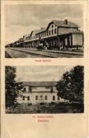 1910 Bánréve, vasútállomás, Gróf Serényi kastély (EK)
