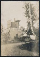 cca 1914-1918 Klumačic (Horvátország?), lerombolt vízimalom az I. világháború idején, fotólap, hátoldalán feliratozva, 12x8,5 cm / Destroyed water mill at Klumačic (Croatia?) during WWI, photo