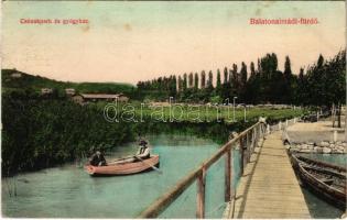 1911 Balatonalmádi-fürdő, Csónakpark és gyógyház. Fodor Ferencz kiadása (EK)