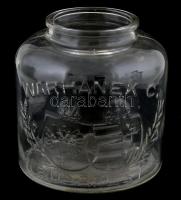 cca 1900 Antik, halas / szardíniás üveg Warhanek C. Budapest m:18 cm, d: 18 cm