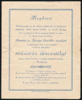 1925 Meghívó a békéscsabai m. kir. állami polgári fiú- és felsőmezőgazdasági iskola zászlóavató ünnepélyére és táncestjére, programmal, levélként feladva