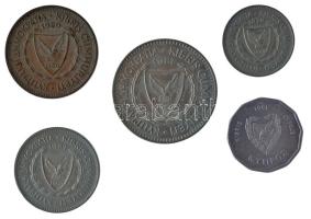 Ciprus 1980. 5f bronz + 1981. 5f Al + 1979. 25f Cu-Ni + 1981. 50f Cu-Ni + 1981. 100f Cu-Ni T:1-,2 Cyprus 1980. 5 Fils bronze + 1981. 5 Fils Al + 1979. 25 Fils Cu-Ni + 1981. 50 Fils Cu-Ni + 1981. 100 Fils Cu-Ni C:AU,XF