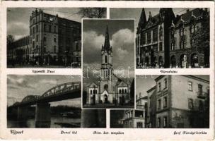 Budapest IV. Újpest, Dunai híd, Egyesült Izzó, Városháza, Római katolikus templom, Gróf Károlyi kórház (EK)