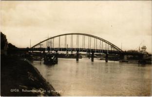 Győr, Rába részlet, új híd, kikötő