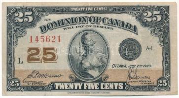 Kanada / Domínium 1923. 25c T:III  Canada / Dominion 1923. 25 Cents C:F  Krause P#11c