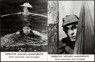 cca 1970 ,,Sherlock Holmes magánélete című angol filmvígjáték jelenetei és szereplői, 24 db vintage produkciós filmfotó, ezüst zselatinos fotópapíron, a használatból eredő - esetleges - kisebb hibákkal, 18x24 cm és 24x18 cm