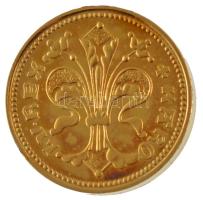 DN "Magyarok Kincstára - Károly Róbert arany forint" aranyozott rézötvözet utánveret, sérü...