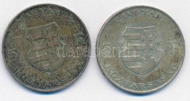 1947. 5Ft Ag "Kossuth" (2x) T:2-,3 patina Adamo F8.1