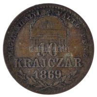 1869KB 10kr Ag "Magyar Királyi Váltó Pénz" T:F patina Adamo M10.1