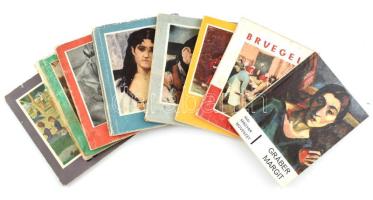 8 db művészeti könyv: Bruegel, Luchian, Cézanne, Manet, Rodin, Courbet, Seurat. A Művészet Kiskönyvtára II., IX., XI., XII., XVII., LII., LXXII. köt. + Gráber Margit. Mai Magyar Művészet. Bp., Képzőművészeti Alap. Vegyes állapotban, közte sérültek.