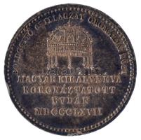 Osztrák-Magyar Monarchia / Bécs 1867A "Erzsébet koronázása Budán" Ag zseton. "ERZSÉBE...