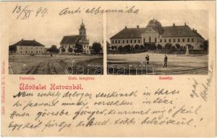 1899 (Vorläufer) Hatvan, parókia, Római katolikus templom, Kastély. Hoffmann M. L. kiadása (EK)
