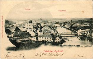 1901 Győr, Újváros, Sziget, zsinagóga. Berecz Viktor kiadása