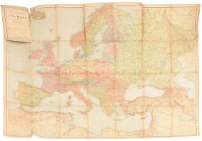 1920 Carte générale de la Nouvelle Europe / Az új Európa térképe, 1 : 5.000.000, Lausanne, Libraire Payot & Cie., szakadásokkal, a borító szétvált, 109x93 cm