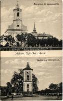 Győrszentiván, Római katolikus templom és apácazárda, régi torony harangokkal. Kiadja Ősz Vilmos (EK)