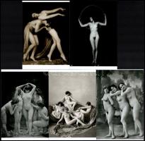 Egyre többen: egy, kettő, három, négy, öt modell a kompozíción, 5 db modern fotónagyítás régi, szolidan erotikus felvételekről, 15x10 cm