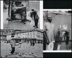 cca 1960 előtt készült felvételek utcai gyorsfényképészekről, akik különböző országokban kínálták a szolgáltatásukat, 3 db modern fotónagyítás a néhai Lapkiadó Vállalat központi fotólaborjának archívumából, 10x15 cm