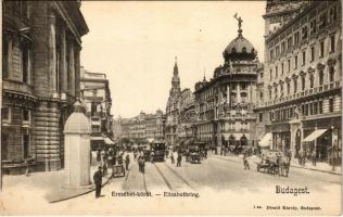 Budapest VIII. Erzsébet körút, Blaha Lujza tér, villamosok. Divald Károly 1.