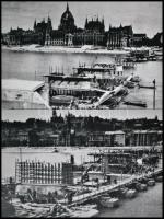 cca 1946 Budapest, a Kossuth híd építése, 2 db modern fotónagyítás Tiszavölgyi József (1909-?) budapesti fotóriporter hagyatékából, 10x15 cm