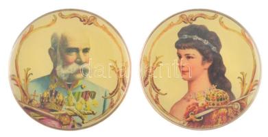 DN Boldog Békeidők - 1867-1914 festett multicolor Ag emlékérem (2x) kapszulákban, tanúsítvánnyal, dísztokban (20g/0.333/38,61mm) T:PP kis patina