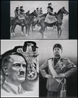cca 1940 előtt készült felvételek, Horthy Miklós, Hitler Adolf és Benito Mussolini, a néhai Lapkiadó Vállalat központi fotólaborjának archívumából 3 db mai nagyítás, 15x10 cm